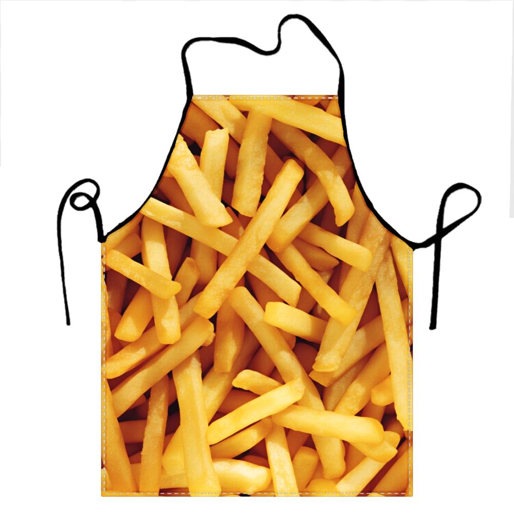 Fries Printed Apron Kitchen Cooking Apron For Adults And Kids Food Theme Apron For Chef Or Home Use