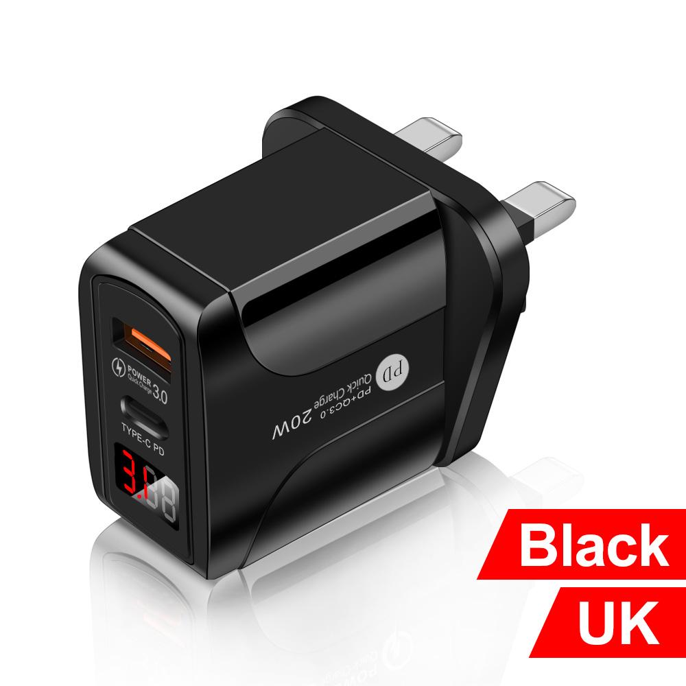 AC DC PD 20 Вт Адаптер питания 5 В Зарядное устройство для iPhone Samsung Xiaomi Type-c LED Display USB Источник питания Дорожный адаптер 5 Вольт