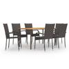 Day and Night - Day and Night Garden Dining Furniture Set 7 Pieces Brown Rattan
