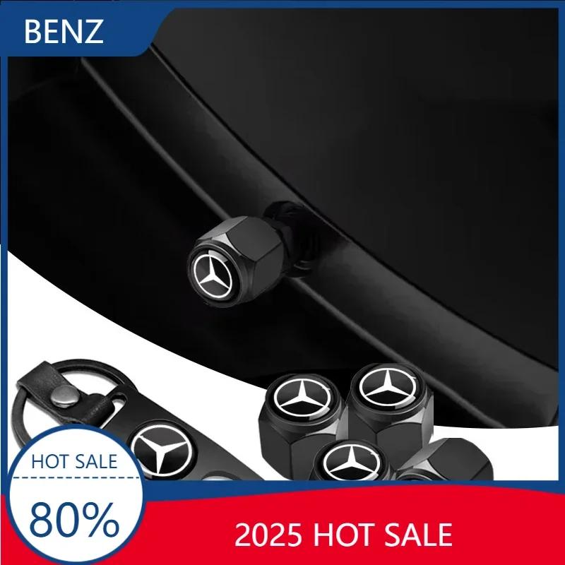BVT1 GLA W212 2025 Car For Mercedes benz AMG Car Wheel Tire Air Valve Caps with Keychain For Mercedes Benz C180 C200 C260 C300 W108 W