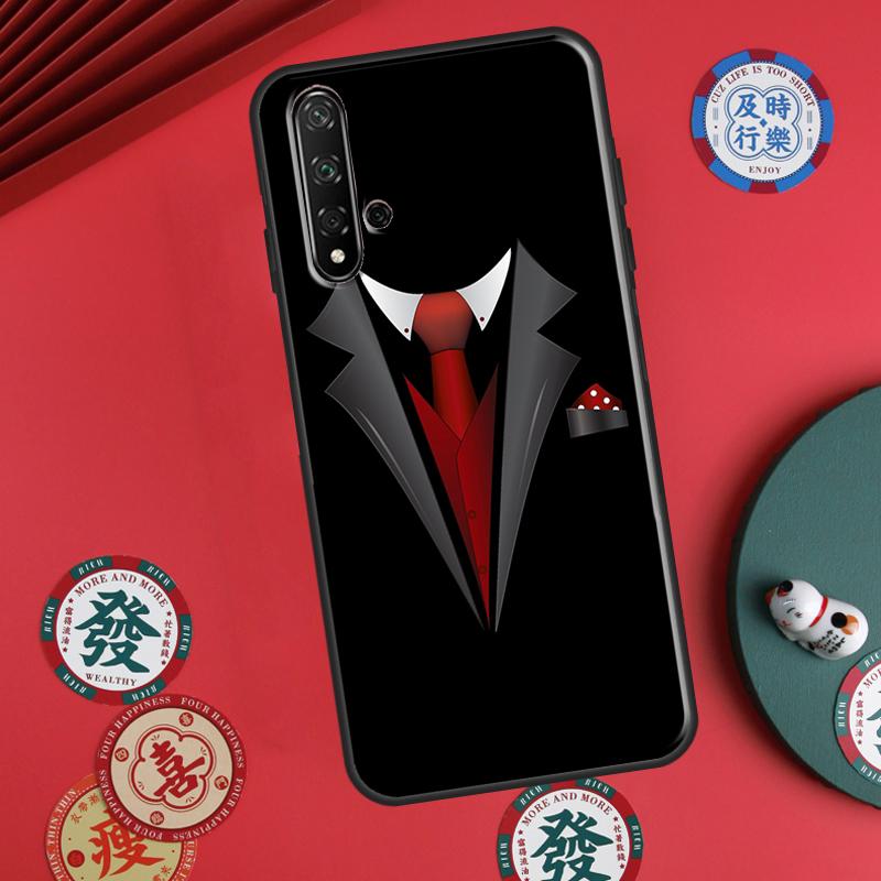 Man Suit Shirt Tie For Huawei P30 P20 P40 Lite P60 Pro Nova 5T 12s 12i 11i Y90 Y70 Y60 Y61 Y91 Y72 9 10 SE Case