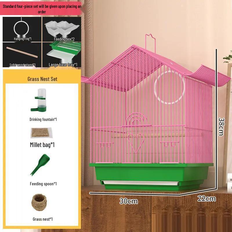 Компактная декоративная металлическая клетка для птиц для пиона, жемчужной амадины или волнистого попугайчика