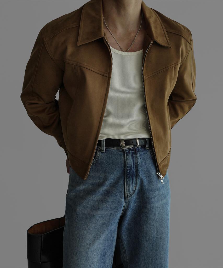 Bowlow Product Crop Suede Panel Jacket [Camel]