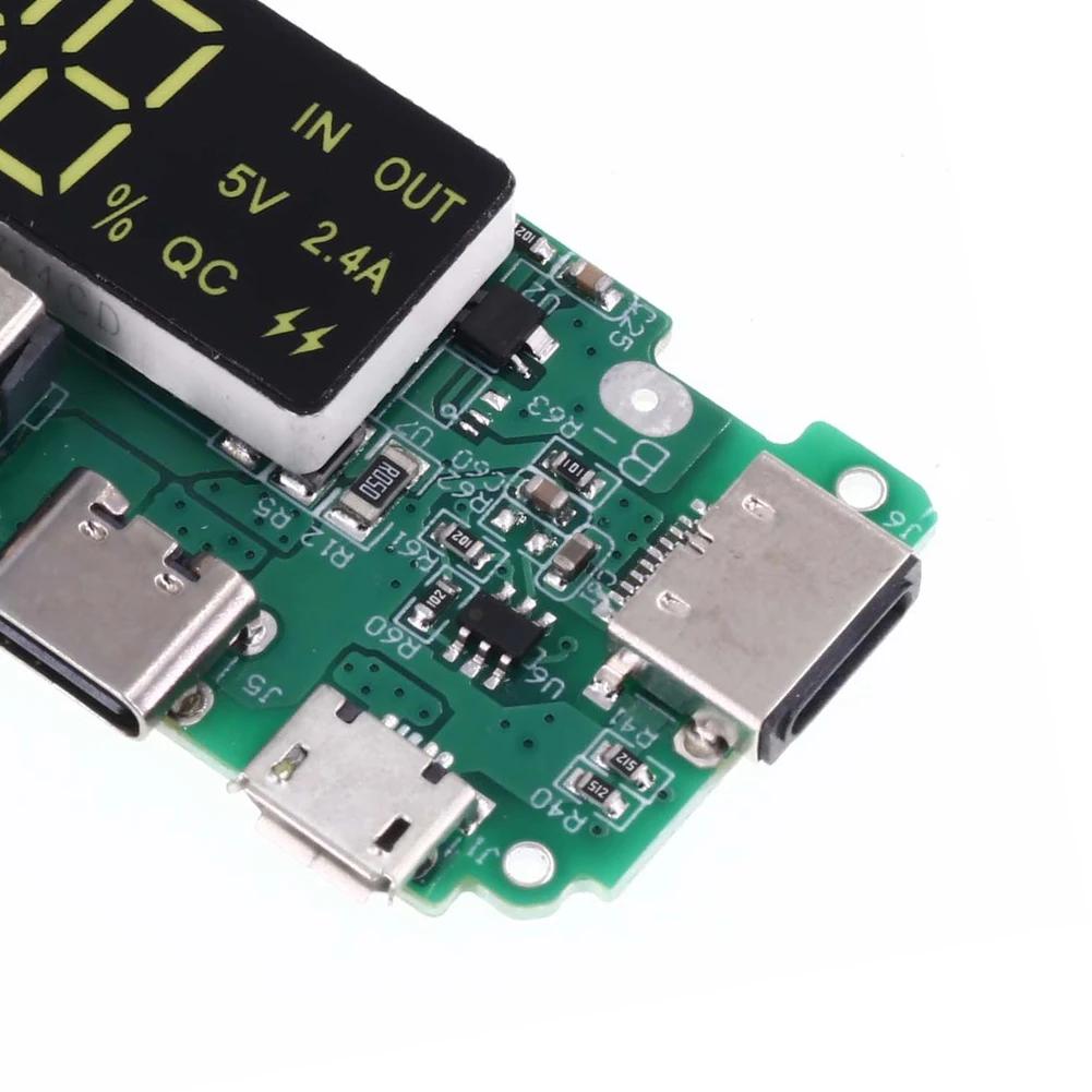 1-10 шт. Мини-модуль зарядки 18650 со светодиодом, двойной USB 5V2.4A 2A /1A, Micro/Type-C USB, плата зарядного устройства для литиевых батарей Power Bank