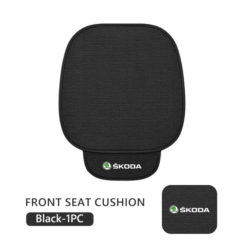 CAPR9 Car Seat Cushion Cover Breathable Ice Silk Soft Mats For Skoda Kamiq MK3 Roomster Rapid Kodiaq Karoq Fabia Enyaq