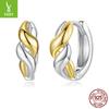 S925 Sterling Silver Color Separation Electroplated Earrings, Ear Buckles, Simple And Advanced Sense, Line Winding Earrings