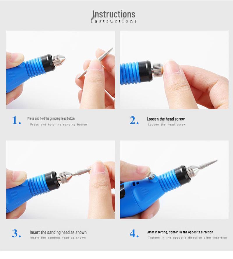 Электрический набор для маникюра в виде ручки с вилкой EU/US для домашнего или салонного использования