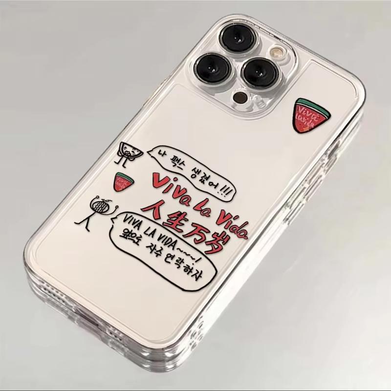 Прозрачный модный корейский чехол в стиле INS для IPhone 17 Air 16 15 14 13 12 11 Pro Max 16E Y2K Мягкая задняя защитная крышка