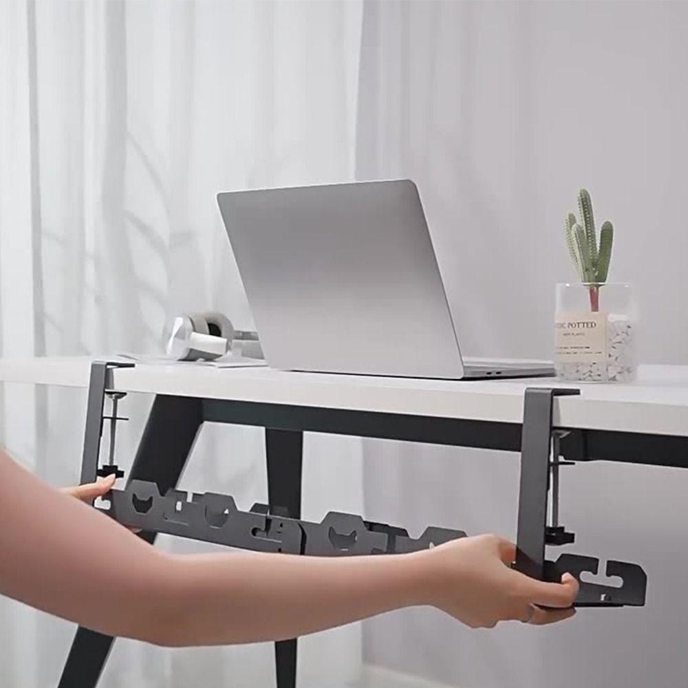 Foldable 40-74cm Cable Storage Rail Steel Desk Wire Organizer For Household Organizing