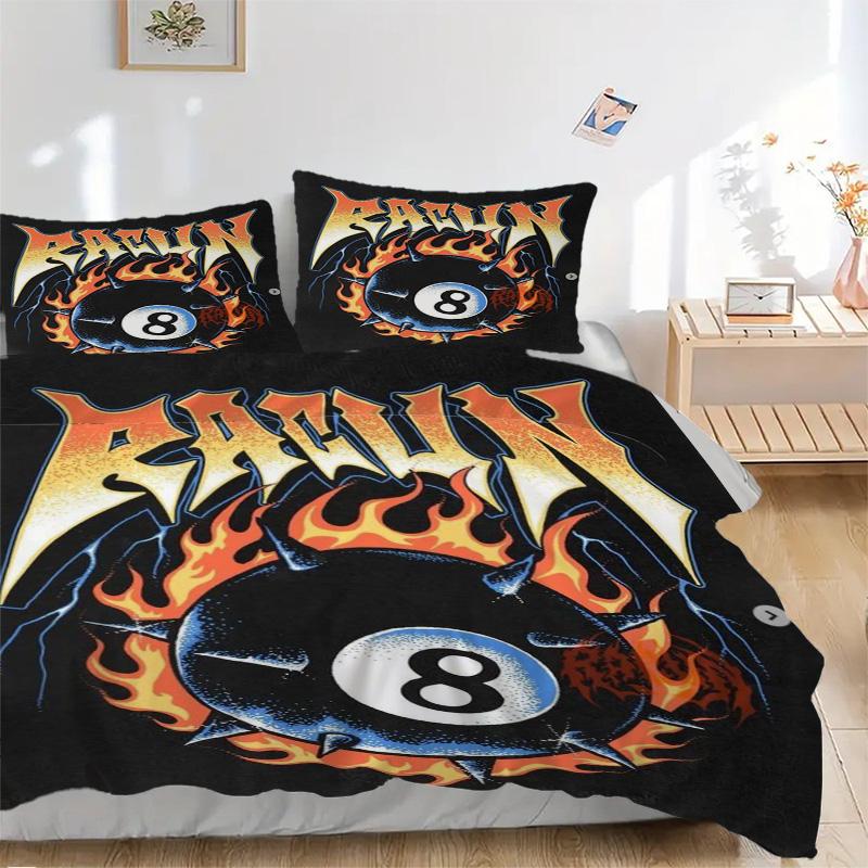 Pool Ball Bedding 3 Piece Set HD Print Duvet Cover Pillowcases for Teens Adult Bedroom Decoration Christmas Gift