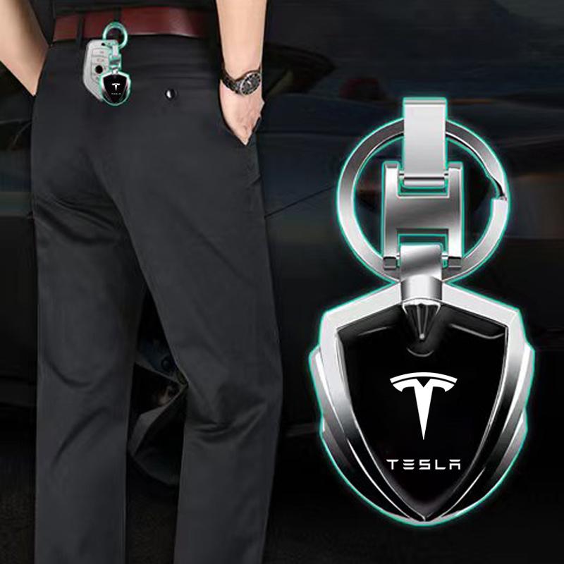3D Metal Key Rings Car Logo Emblems Keychain Car Styling Accessories For Tesla Model Y Model S Model 3 Model X Space X