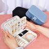 Минималистичная двухъярусная шкатулка для хранения украшений из ПУ-кожи для домашней организации