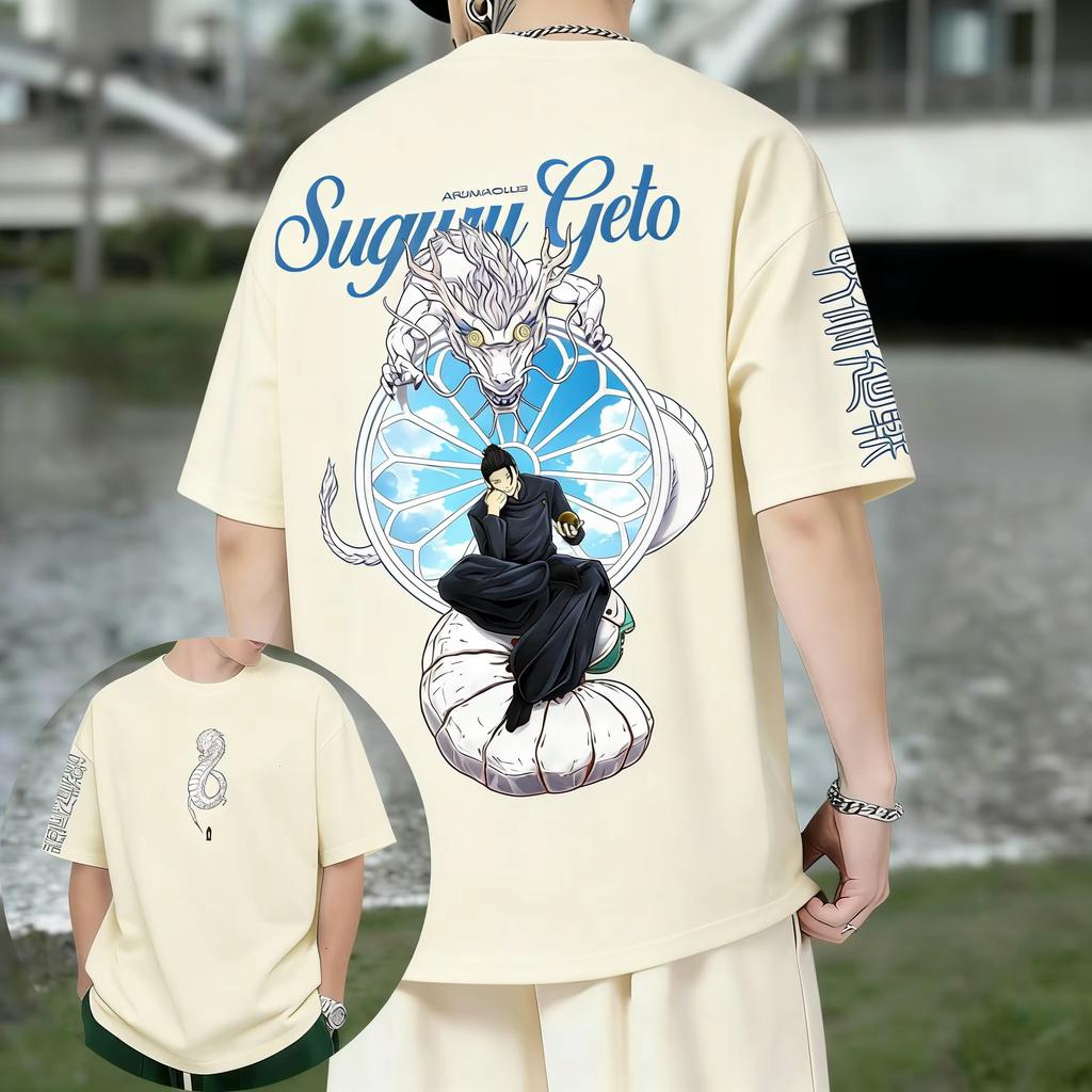 Jujutsu Kaisen Geto Suguru Unisex Pure Cotton T-shirt 2026 Summer Harajuku Anime Print Y2K Hip-hop Short Sleeved Top Streetwear