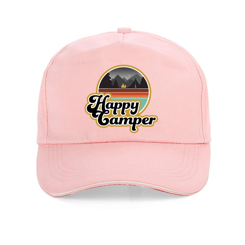 Happy Camper baseball cap Summer outdoor Camp Camping Unisex Unisex caps Green Hiking Outdoor Sport Trucker hat