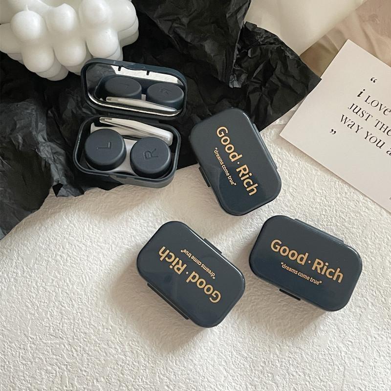 1 шт. Ins Letter Print Футляр для контактных линз Коробка-компаньон для контактных линз Beauty Eye Box Портативная коробка для контактных линз с зеркалом и пинцетом