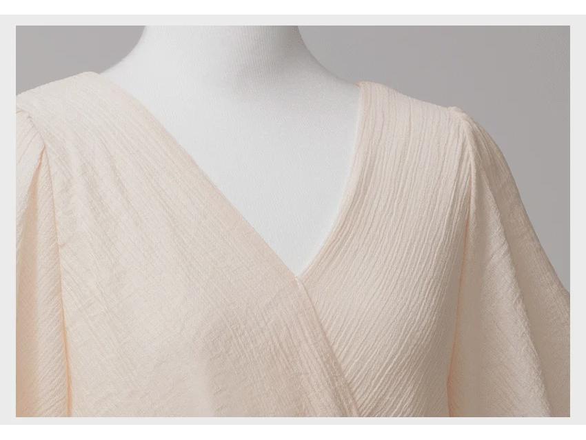 Новое женское шифоновое платье с V-образным вырезом и кружевом на весну и лето