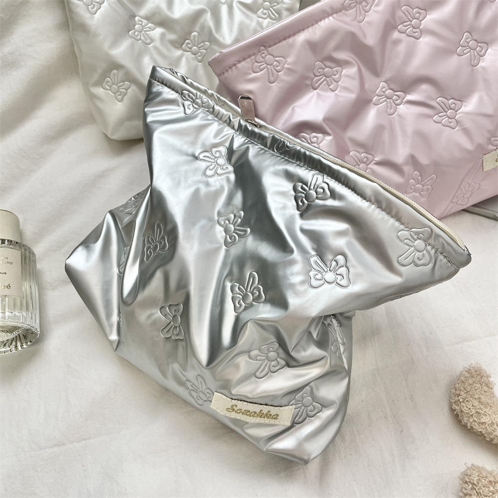 Multifunctional Skincare Products Pouch Love Bow Zipper Makeup Handbag Travel