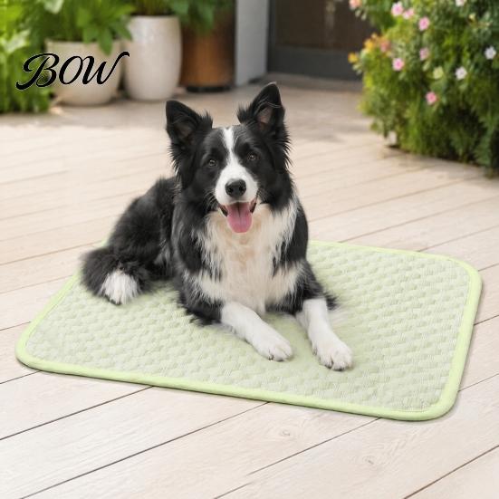 Cooling Mat for Cats Dog Mat, Washable Pet Sleeping with 3D Massage Bumps, Non-slip Mesh Bottom, Ice Silk Summer Dogs Crate
