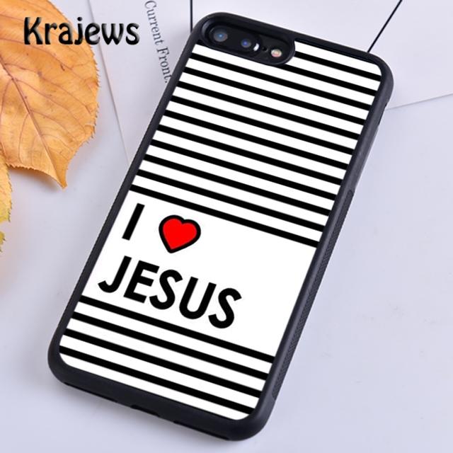 Krajews I Love Heart Jesus Christian Religious Phone Case For IPhone 18 17 Air 16 15 14 plus 11 12 13 pro max coque Fundas