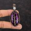 Tree Of Life Purple Fire Labradorite Pendant Copper Wire Wrapped Gemstone Pendant Copper Jewelry For Gift Handmade Rainbow Moonstone Pendant