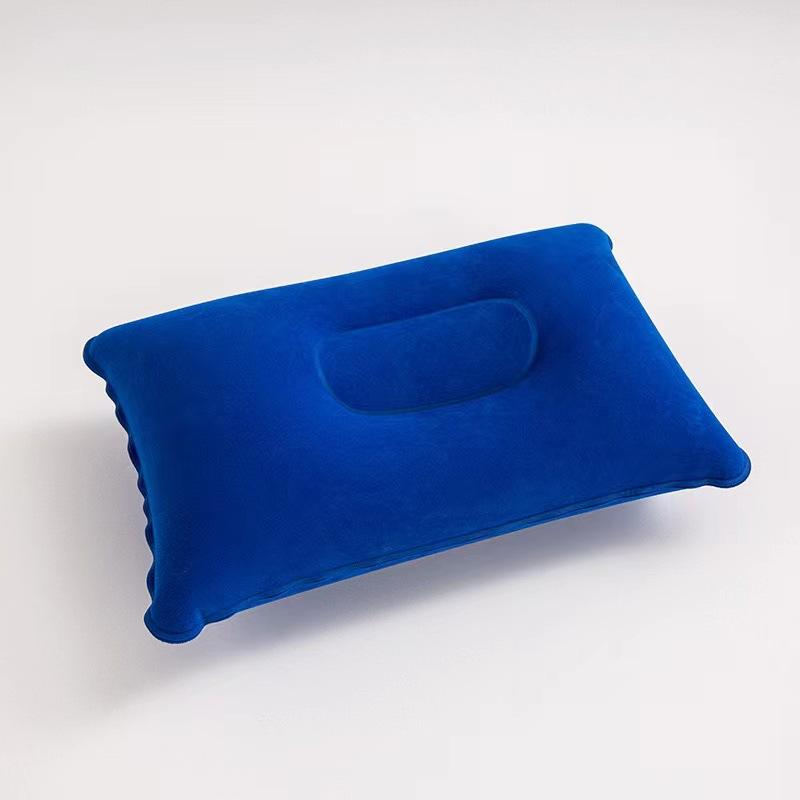 2Pcs Inflatable Camping Pillow Soft Flocking Fabric Portable Travel Sleep Cushion