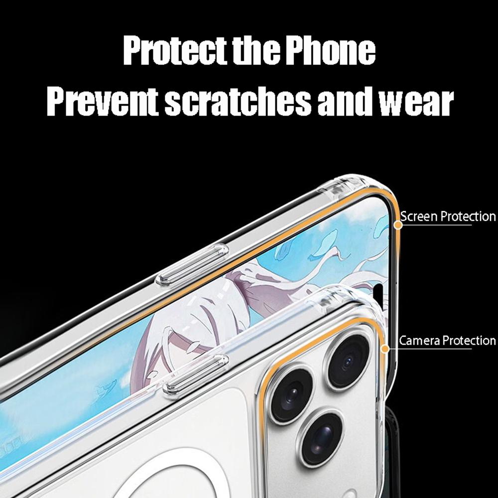 Magsafe Transparent Case For iPhone 18 17 16 15 14 13 12 11 Pro Max Mini XR Magnetic Wireless Charge Back Cover Case