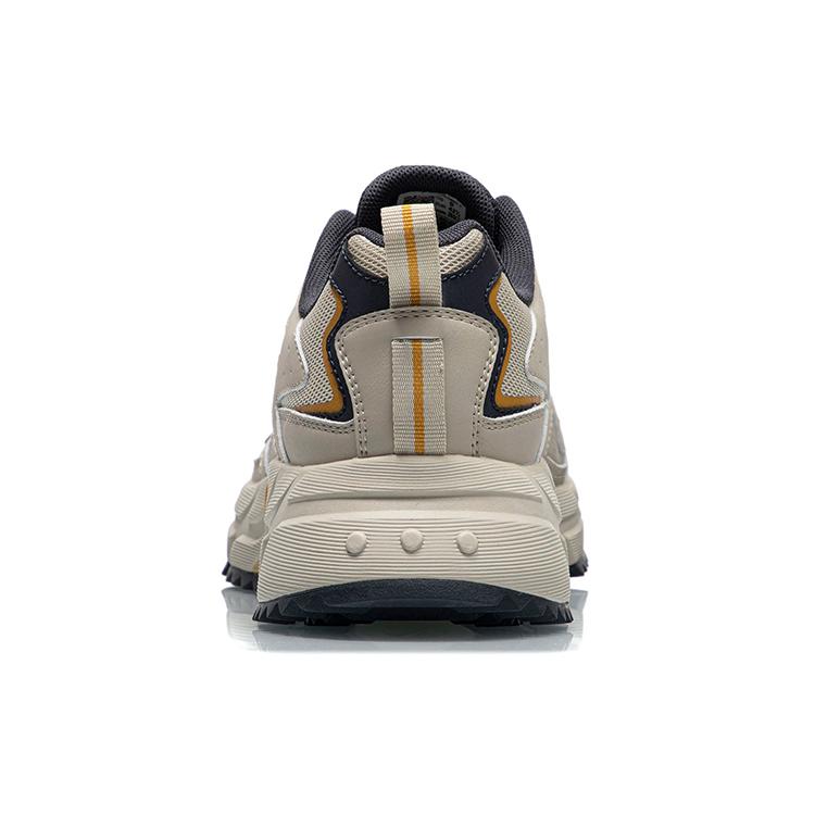 Li Ning Поддержка Модные Нескользящие Легкие Низкие Спортивные Повседневные Кроссовки Мужские Бежево-Желтые ARLQ001-7