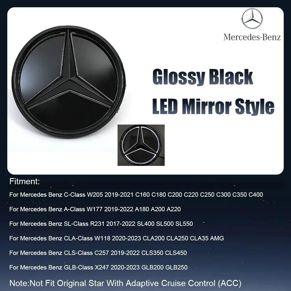 Car Sticker For Mercedes Benz Front Grill Mirror Emblem Glossy Black 3D Star Logo Fit For Mercedes Benz A C S SL CLA CLS GLA GLB