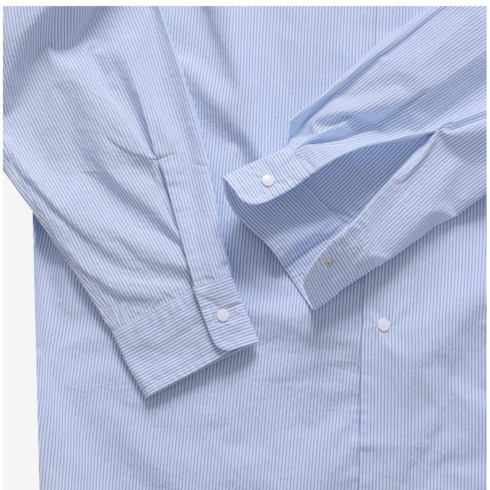 Nanamica Полосатая Ветрозащитная Рубашка Унисекс Sugf362e Sx