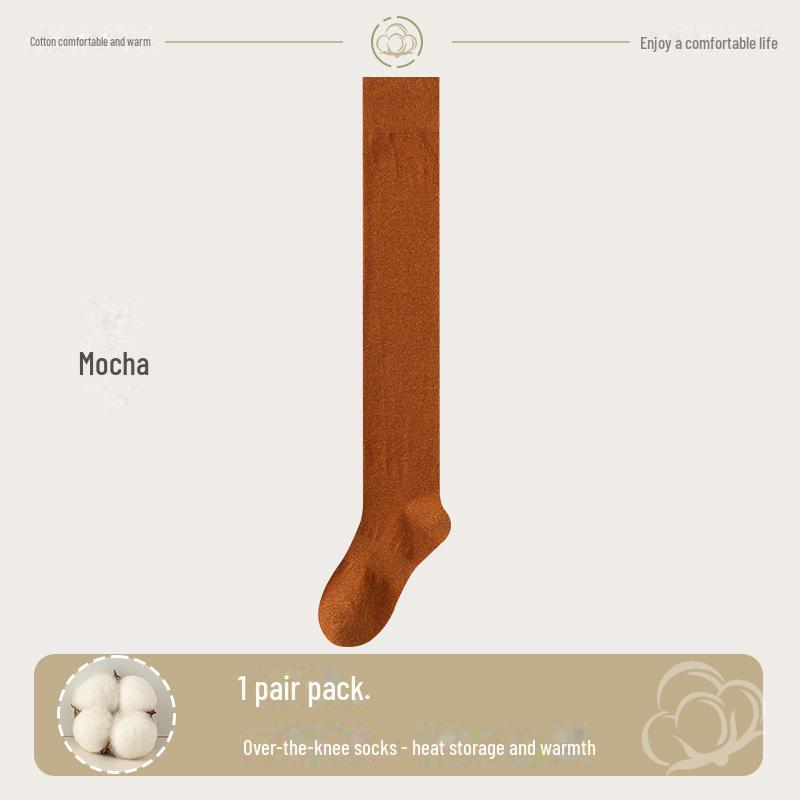 Женские хлопковые носки выше колена: Длина до бедра, теплая, нескользящая, без косточек, для весны и осени