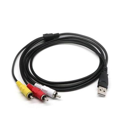 Кабель USB-AV 3-в-1: Аудио/видео кабель USB - 3RCA, удлинительный кабель USB2.0 - 2RCA
