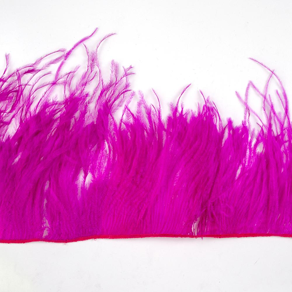 Feather1Meter Ostrich Feathers Fringe Trimming String 10-15/15-18/18-22cm Plumes Ribbon For Crafts Dress Sewing Accessories