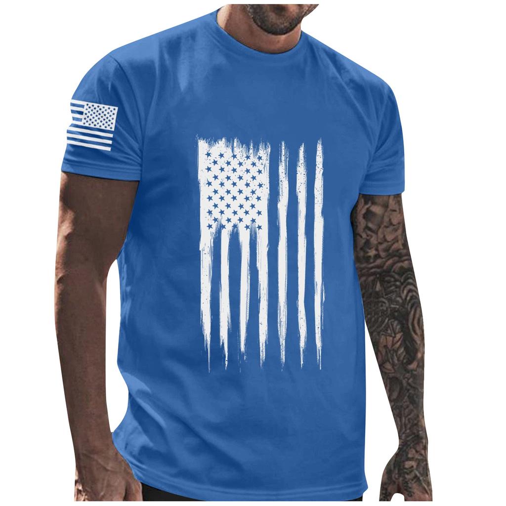 Men'S T-Shirt Short Sleeve Printed Summer Round Neck Top Trend Casual Sweatshirt