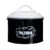 SOTECH Coffee Filter Holder Storage Rustic Style Black Coffee Filter Holder Round Coffee Filter Dispenser for Counter or Room Decoration