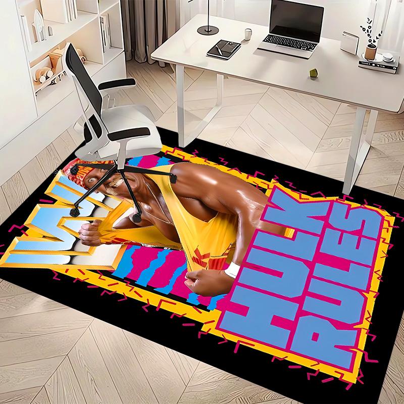 Hulk Hogan Printed Absorbent Washable Carpet, Non-Slip Bathroom Mats, Kitchen Rugs, Yoga Mat,Living Room Entrance, Camping Picnic Rugs