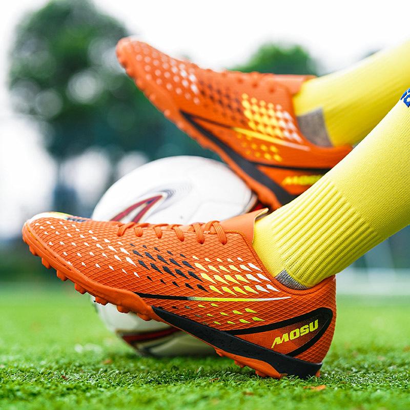 Мужские футбольные бутсы с длинными шипами и высокой лодыжкой, футбольные бутсы TF, уличные бутсы для травы, футбольные бутсы, тренировочные спортивные футбольные бутсы