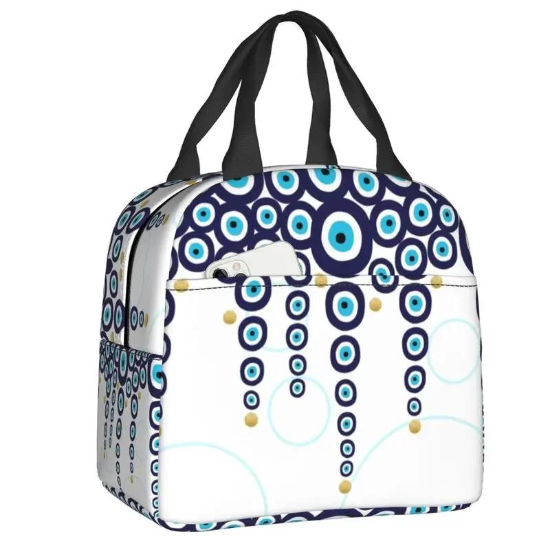 Винтажная сумка для обеда с защитой от сглаза для школы, офиса, амулета Назара, узор в стиле бохо, термобокс для бенто для женщин и детей