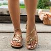 Female Shoes On Sale 2024 Thong Women's Sandals Summer Casual Sandals Women Buckle Strap Flat with Outdoor Plus Size Shoes Women