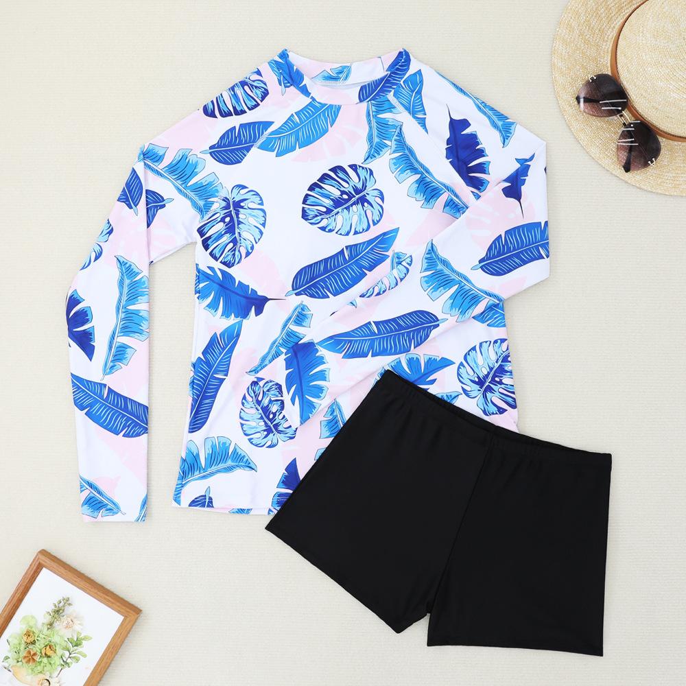 Women Surfing Snorkeling Suit Long Sleeve Sun Protection Split Body Bikini Jellyfish Swimsuit
