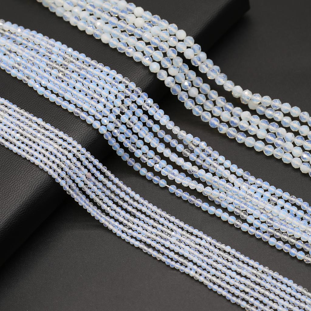 Бусины из натурального камня опал круглые граненые бусины подвески для изготовления ювелирных изделий DIY ожерелье браслет серьги аксессуар