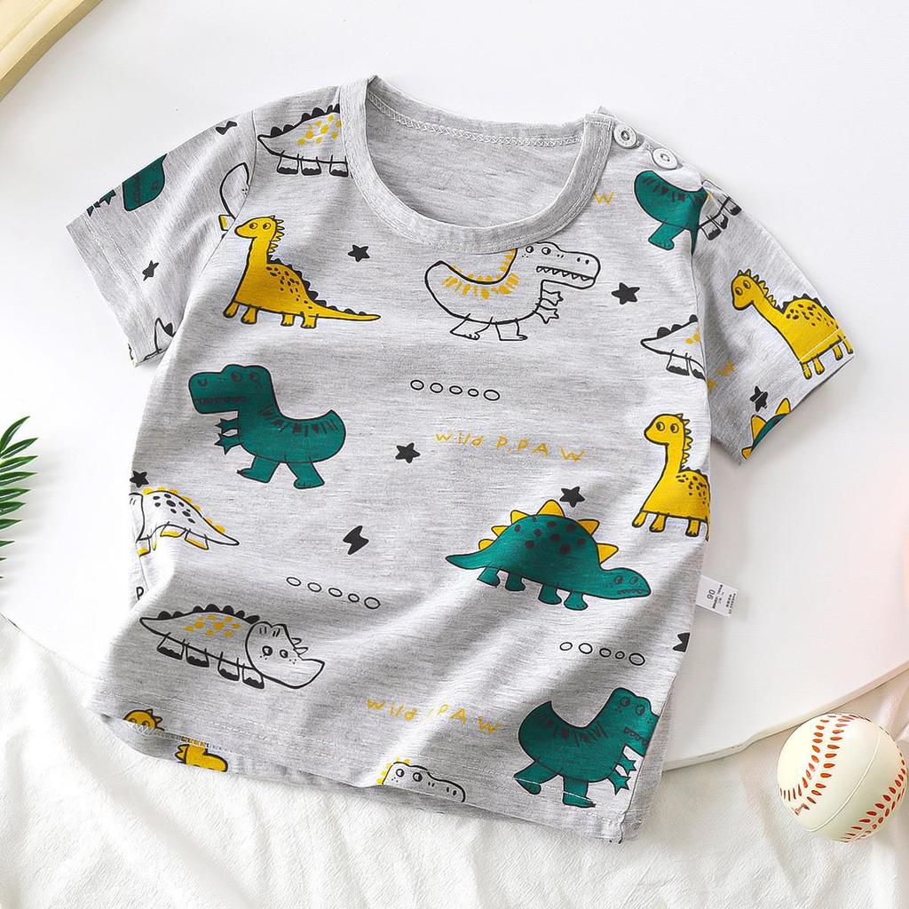 2025 Children's Pure Cotton Cartoon Short-Sleeve T-Shirts for Boys & Girls - Korean Style Summer Tops