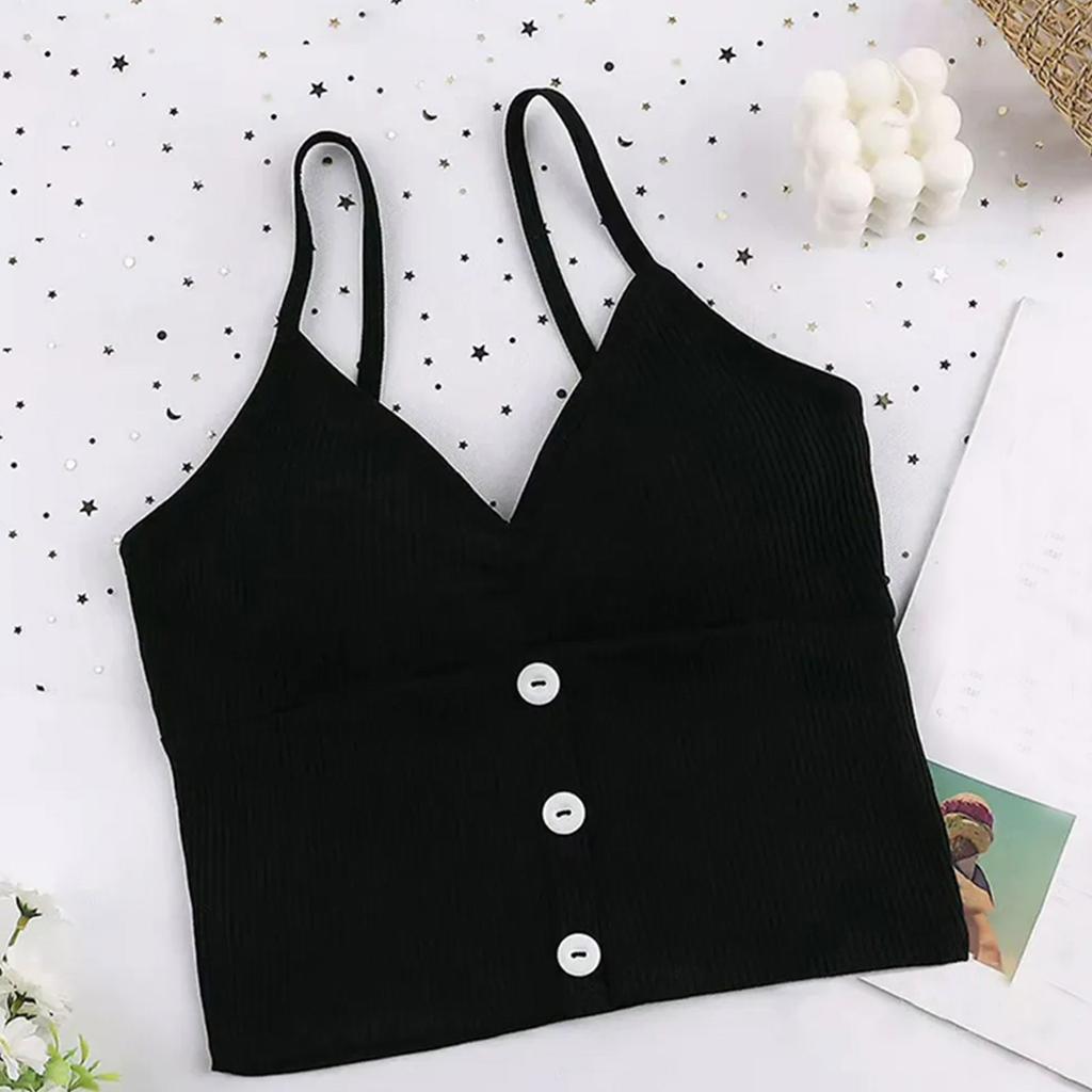 Летние майки для женщин, топы-бюстгальтеры для женщин, майки-топы с встроенным бюстгальтером с подкладкой, майка без рукавов, базовый однотонный сексуальный V-образный вырез