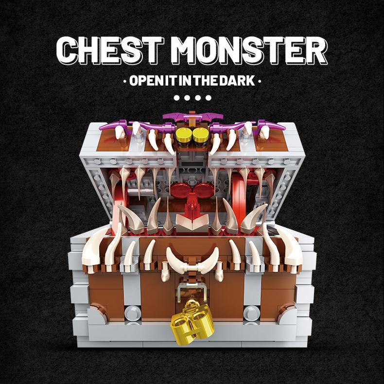 Themed Halloween Gift Toy Monster Treasure Chest Beautifully Designed Puzzle Blocks Present For Kids And Collect
