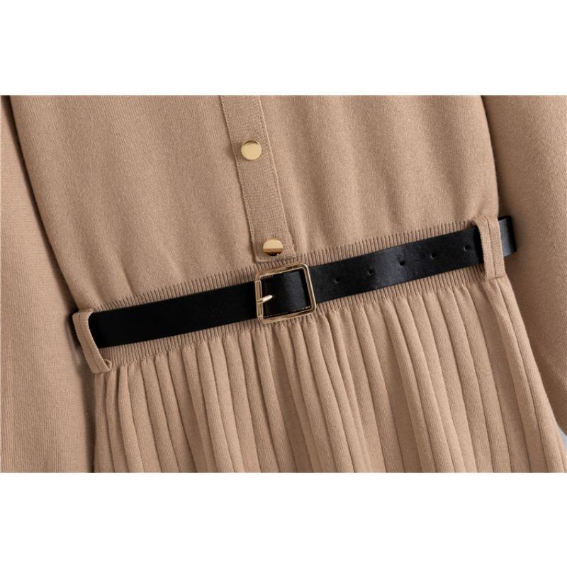 Spring New Women's Knitwear Solid Color Slim Fit Fashion All Match Dress