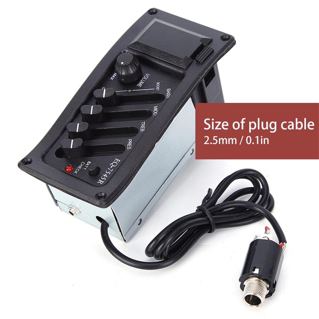 Звукосниматель для гитары EQ Classic Wooden Acoustic Electric Box BASS MIDD TREB PRES Звукосниматель 7545R