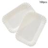 50/100Pcs Rectangular Cake Tray White Paper Plate Disposable Dinner Paper Plate