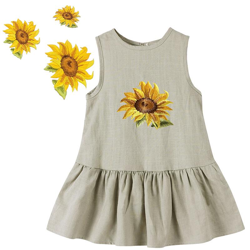 3 шт. для одежды, украшенные своими руками, вышитые, разных размеров, аппликации из ткани, 3-цветные, термонаклейки, нашивки с подсолнухами, шляпы, джинсы, сумки