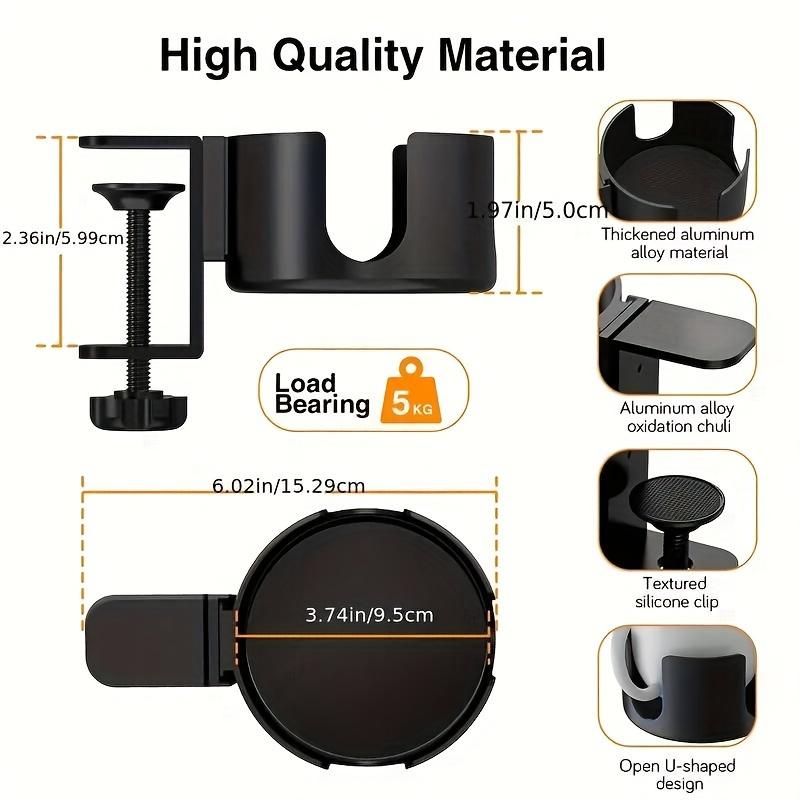 Стильный круглый настольный держатель для стакана с зажимом — защита от проливания, безвинтовой, универсальный, металлический органайзер для ручек, прочный, долговечный, простой в установке стол