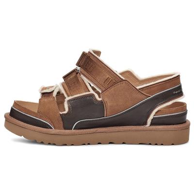 Feng Chen Wang x Сандалии на одной лямке с пряжкой, открытый носок, модные шлепанцы, женские сандалии, каштаново-коричневые 1125206-CHE