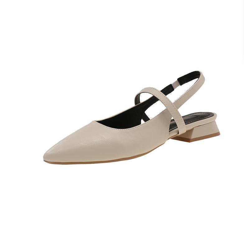 Роскошные летние женские сандалии с острым носком, с ремешком через пятку, мюли, элегантные женские туфли на низком каблуке для вечеринок стриптиза